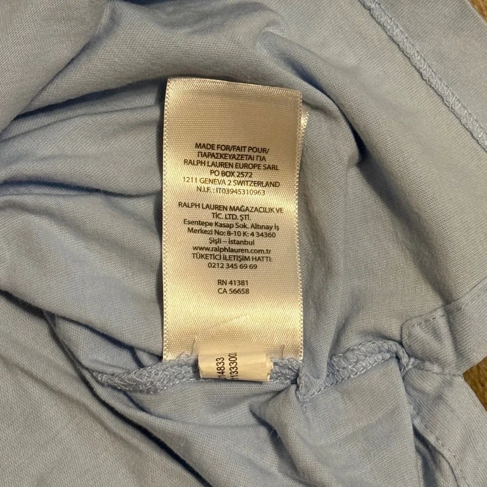Polo Ralph Lauren Mens Classic Fit Pocket Polo Shirt Light Blue Large Cotton